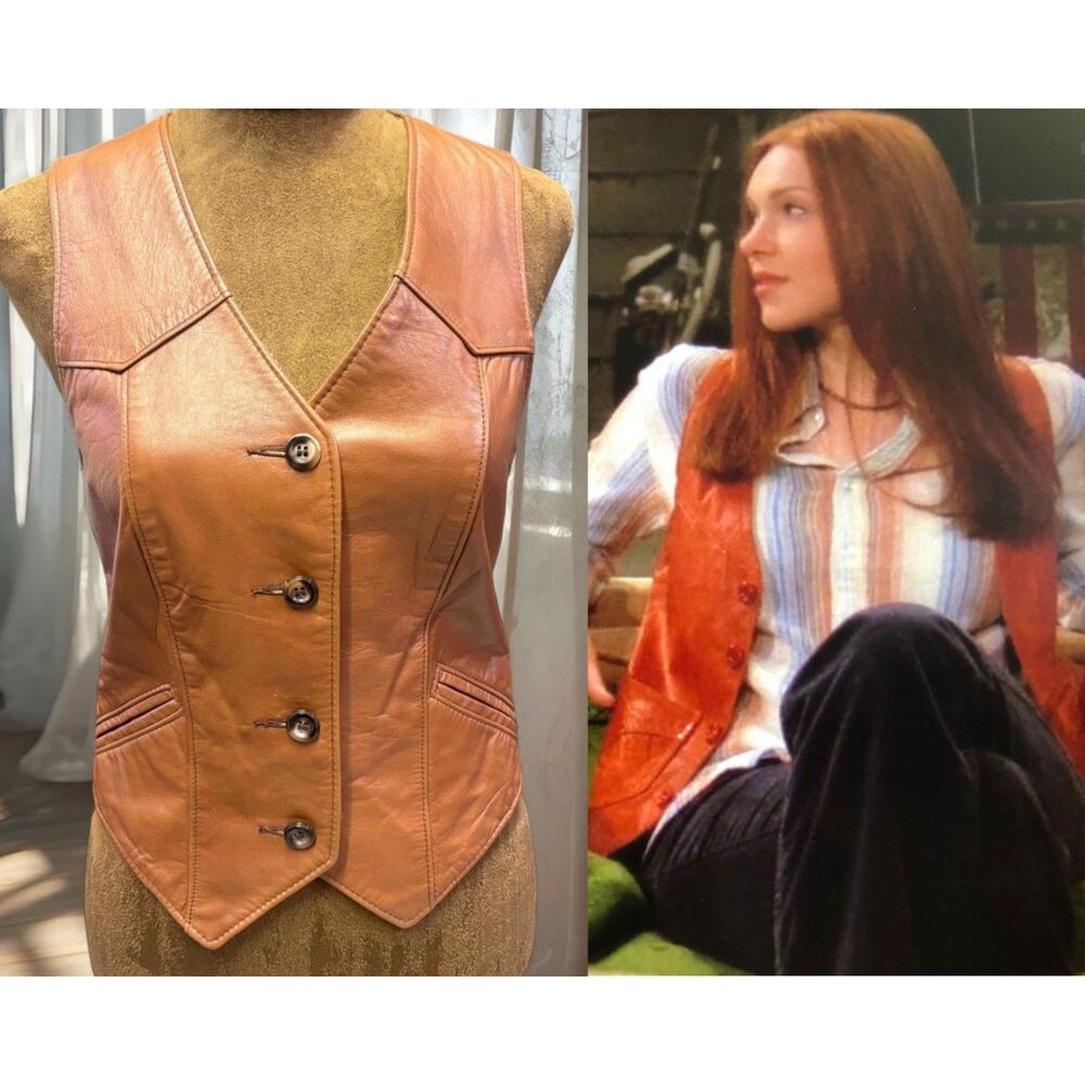 ASO That 70's Show Western Vintage Leather Retro Cowgirl Luxury Vest
